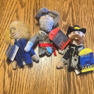 Finger puppet fridge magnet trio Ben Franklin, Ulysses S Grant and Rober…